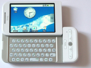 White HTC Dream mobile phone