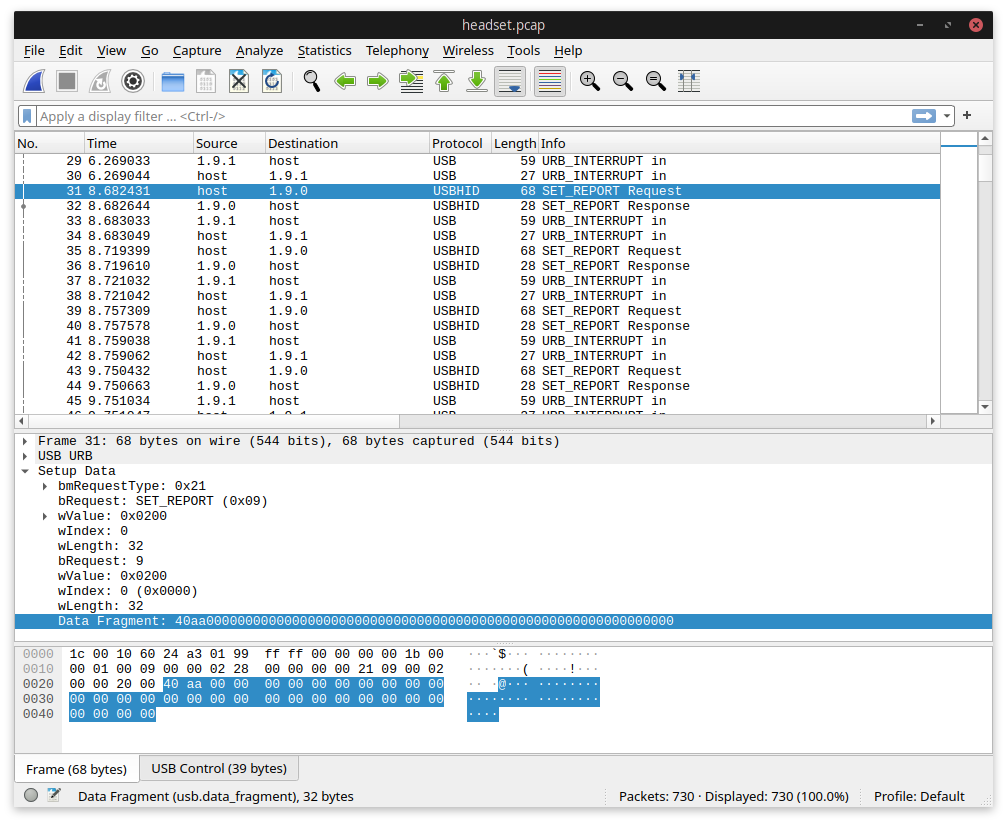 reverse engineering from wireshark pcap