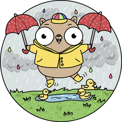 The Restic logo — a gopher with two umbrellas.